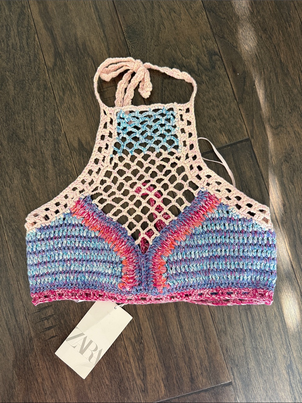 NWT Zara Crochet Crop Top L